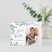 Carte Postale Merci photo Mariage Eucalyptus aquarelle (Debout devant)
