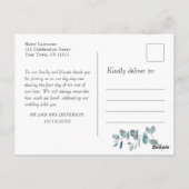 Carte Postale Merci photo Mariage Eucalyptus aquarelle (Dos)