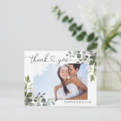 Carte Postale Merci photo Mariage Eucalyptus aquarelle (Debout devant)