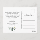 Carte Postale Merci photo Mariage Eucalyptus aquarelle (Dos)