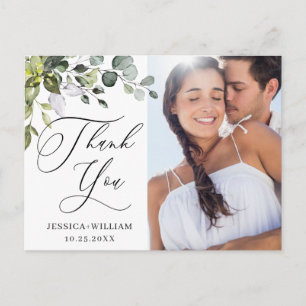 Carte Postale Merci photo Mariage Eucalyptus aquarelle