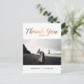Carte Postale Merci photo Mariage Gold Script (Debout devant)