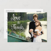 Carte Postale Merci photo Mariage manuscrit (Devant / Derrière)