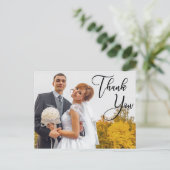 Carte Postale Merci photo Mariage manuscrit moderne (Debout devant)