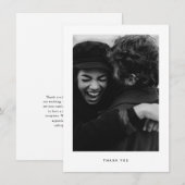 Carte postale Merci photo Mariage minimaliste (Devant / Derrière)
