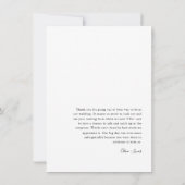 Carte postale Merci photo Mariage minimaliste (Dos)