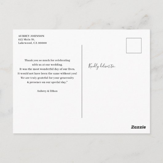 Carte Postale Merci photo Mariage moderne (Dos)