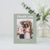 Carte Postale Merci photo Mariage moderne Sage Vert (Debout devant)