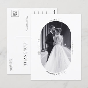 Carte Postale Merci photo Mariage Monogramme minimaliste