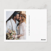 Carte Postale Merci photo Mariage Moody Floral Overlay (Dos)