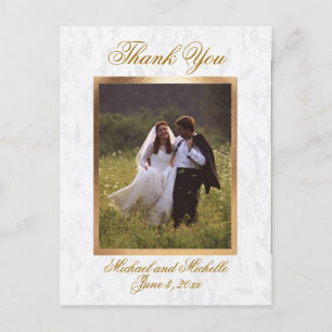 Carte postale Merci photo Mariage personnalisable