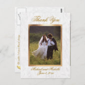 Carte postale Merci photo Mariage personnalisable (Devant / Derrière)