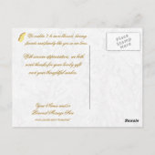 Carte postale Merci photo Mariage personnalisable (Dos)