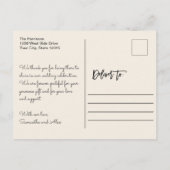 Carte Postale Merci photo Mariage romantique (Dos)