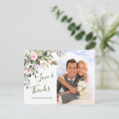 Carte Postale Merci photo Mariage Rose Eucalyptus Blush (Debout devant)