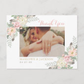 Carte Postale Merci photo Mariage rose pâle Boho (Devant)