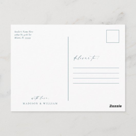 Carte Postale Merci photo Mariage simple (Dos)