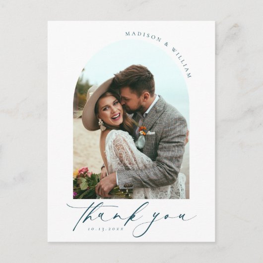 Carte Postale Merci photo Mariage simple (Devant)