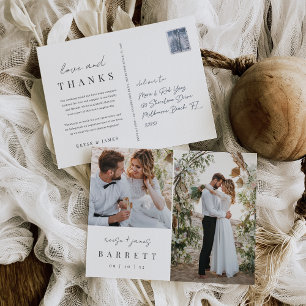 Carte Postale Merci photo minimaliste moderne Mariage