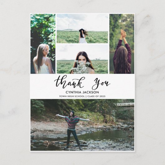 Carte Postale Merci photo minime de diplôme Script Décontracté (Devant)