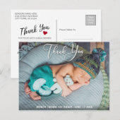 Carte Postale Merci | Photo moderne Boho Baby (Devant / Derrière)