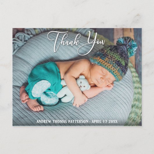 Carte Postale Merci | Photo moderne Boho Baby (Devant)