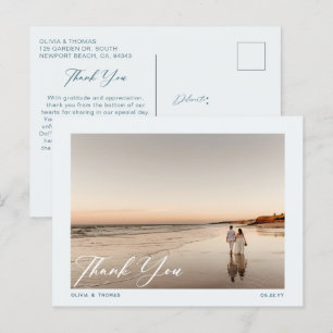 Carte Postale Merci photo moderne Dusty Blue Beach Wedding
