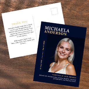 Carte Postale Merci photo moderne élégant funéraire/mémorial