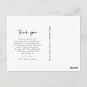 Carte Postale Merci photo moderne noir Script Graduation (Dos)