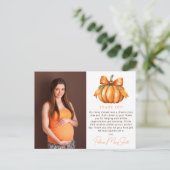Carte Postale Merci photo petit Baby shower Citrouille (Debout devant)