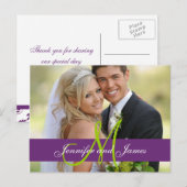 Carte postale Merci photo Purple Mariage damassé (Devant / Derrière)