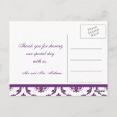Carte postale Merci photo Purple Mariage damassé (Dos)