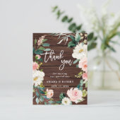 Carte Postale Merci photo Rustic Wood Floral (Debout devant)