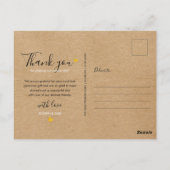 Carte Postale Merci photo Rustique Mariage Kraft (Dos)