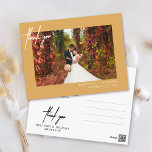 Carte Postale Merci photo simple à la main<br><div class="desc">Merci à vos invités avec ce carte de remerciements photo moderne avec "merci" écrit à la main.</div>