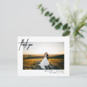 Carte Postale Merci photo simple à la main blanc (Debout devant)