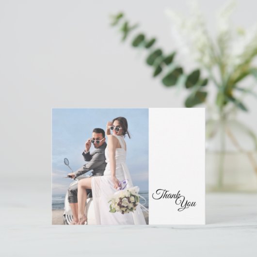 Carte Postale Merci photo simple de cadre de calligraphie noire (Debout devant)