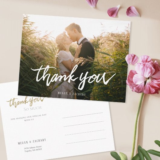 Carte postale Merci photo simple et moderne