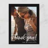 Carte Postale Merci photo simple Mariage noir blanc (Devant)