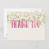Carte postale Merci Pink And Gold (Devant / Derrière)