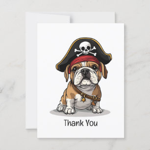 Carte Postale Merci Pirate Crâne de Bouledogue Anglais