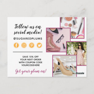 Carte Postale Merci Plum Purple & Gold Peinture Strokes 4 Photo