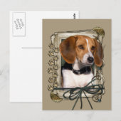 Carte Postale Merci - Poches de pierre - Beagle (Devant / Derrière)