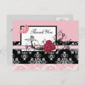 Carte Postale Merci pois rose pastel (Devant / Derrière)