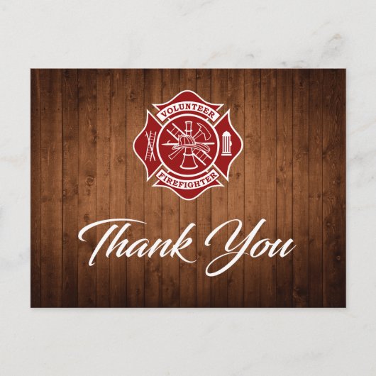 Carte postale Merci pompier volontaire (Devant)