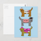 Carte Postale Merci pour animaux de compagnie Groomer Chiens de  (Devant / Derrière)