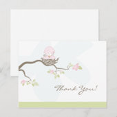 Carte postale Merci pour bébé rose (Devant / Derrière)