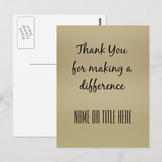 Carte Postale Merci pour faire une différence (Devant / Derrière)