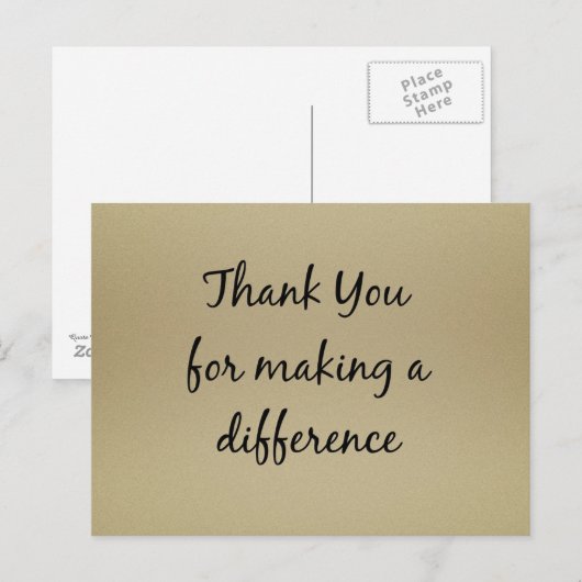 Carte Postale Merci pour faire une différence (Devant / Derrière)
