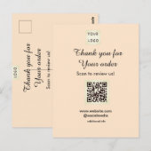 Carte Postale Merci pour la commande scan Évaluez notre logo d'e (Devant / Derrière)